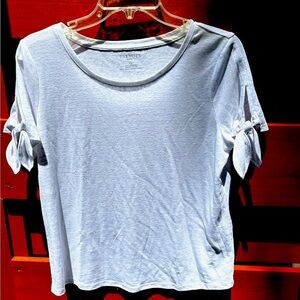 White & Silver Shimmer Tee, Size MP